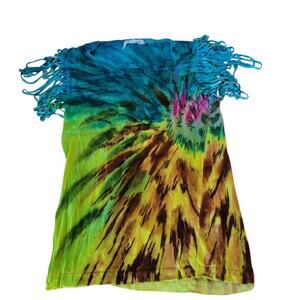Festival Ready Hippie Boho Fringes Phicodelic Tie Dye Top Medium